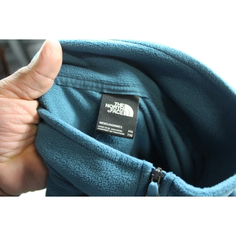 The North Face Men Blue Sweater Quarter Zip Long Sleeve Mock Neck Size XXL
